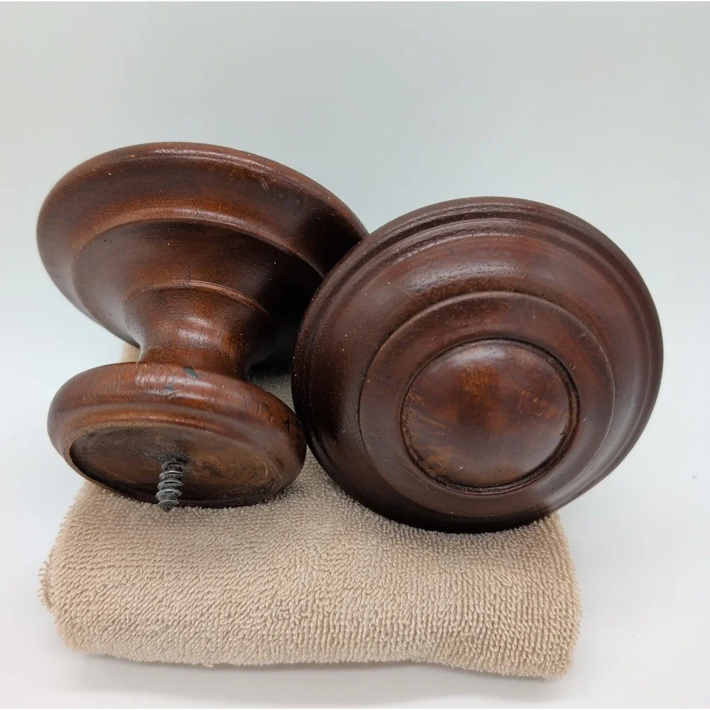 Turned Wood Finials Curtain Drapery Brown 4